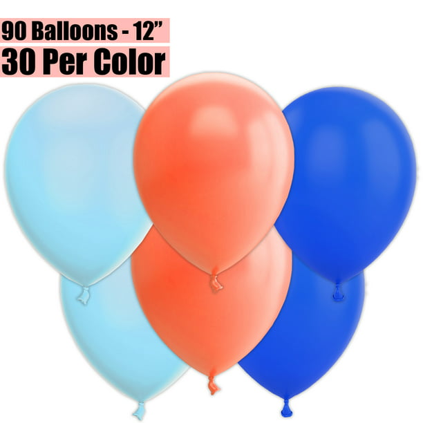 Welcome New Baby 12" Printed Latex Balloons Blue 15 ct By Party Decor Pram